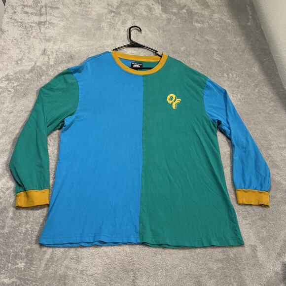 OFWGKTA Shirt Mens Extra Large Blue Green Odd Future Donut Long Sleeve Crewneck - Picture 1 of 8